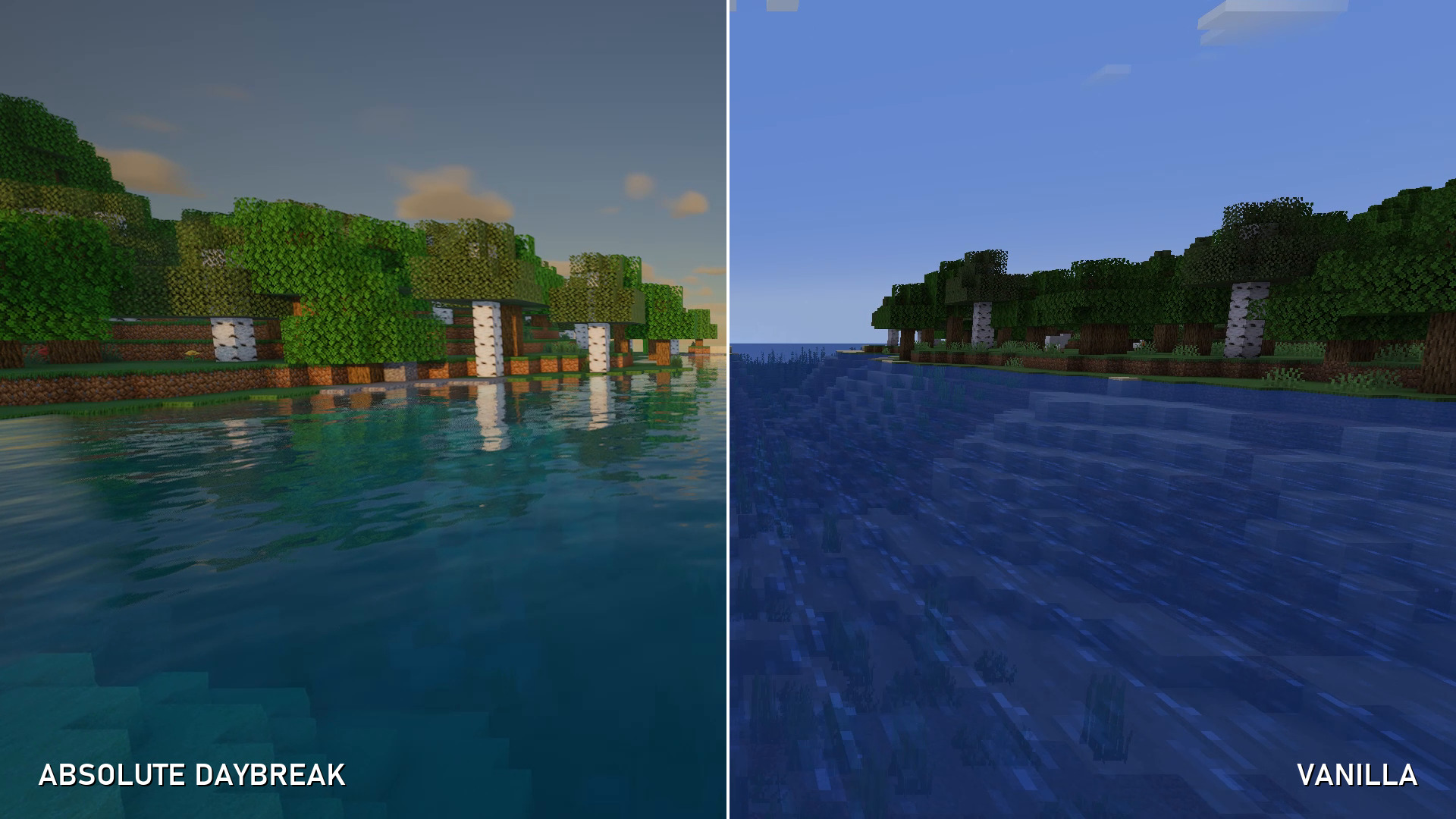 Golden hour on the river – Vanilla vs. Absolute Daybreak