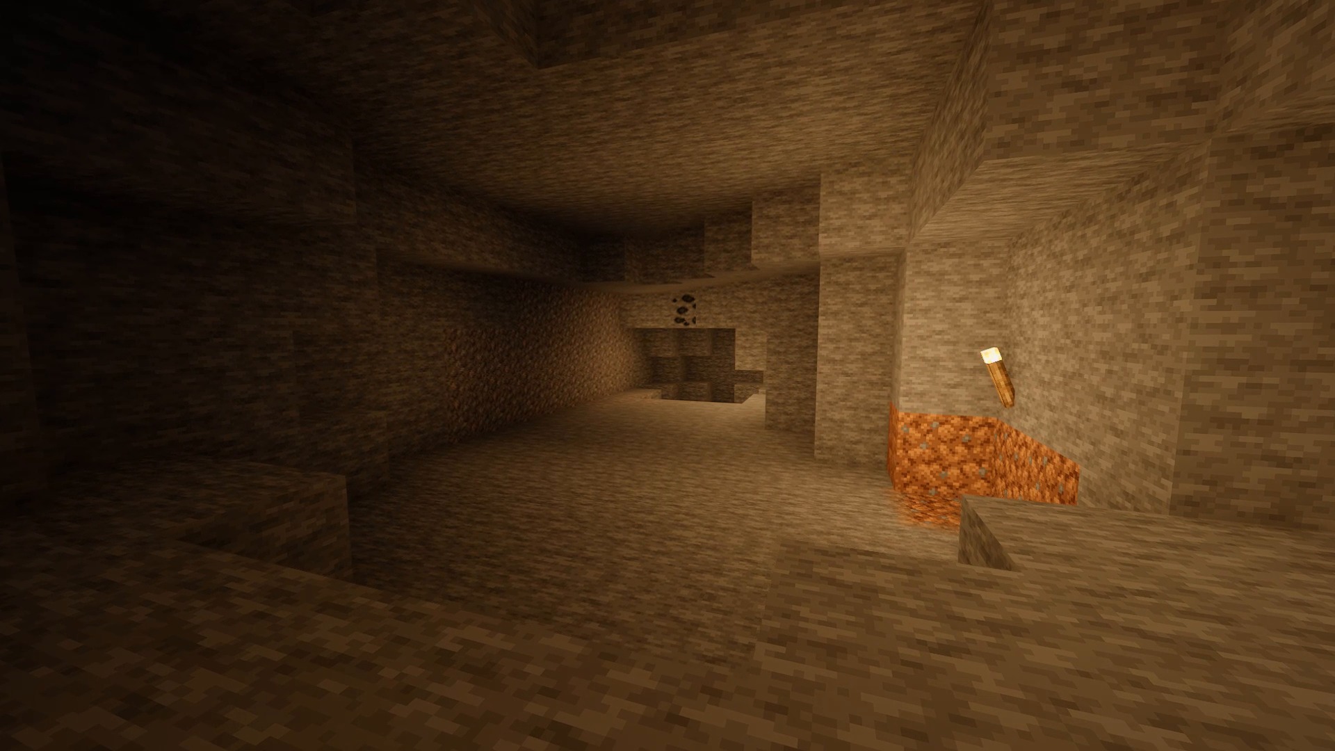 Torchlit cave